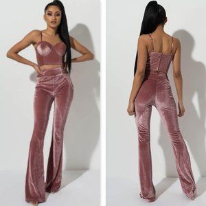 Velvet Flare Pant Set